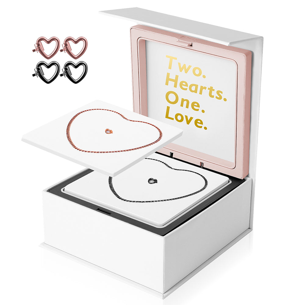 WeLocked Permanent Bracelets for Couples, 2 Chains 4 Clasps, W09-4