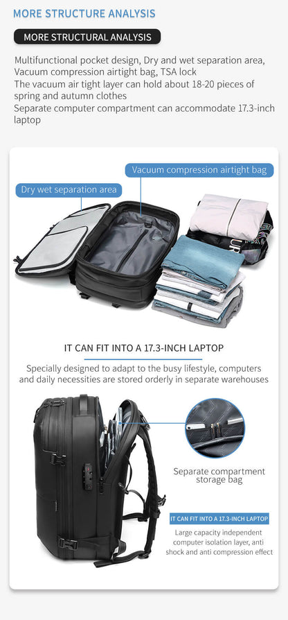 Large Capacity Vacuum Waterproof Travel Backpack